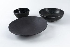 Large beautiful black bowls