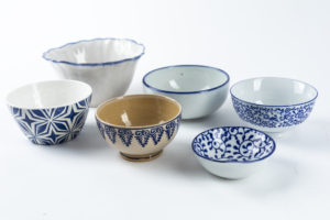 Blue and white pattern bowls