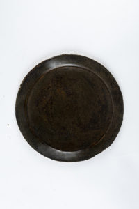 Handmade, thin brown dinner plate