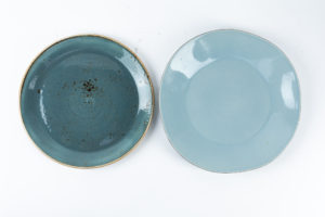 Blue and aqua salad plates