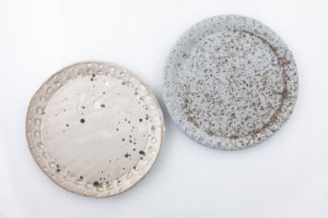 Small handmade fluted pottery plates from Facture Goods
