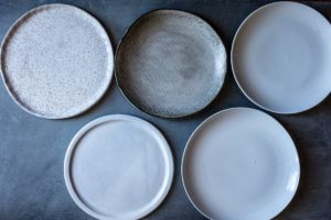 White plates for food photo shoots