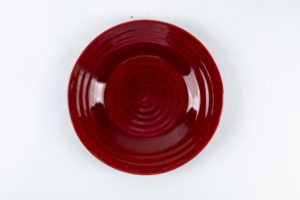 Glossy red salad plate